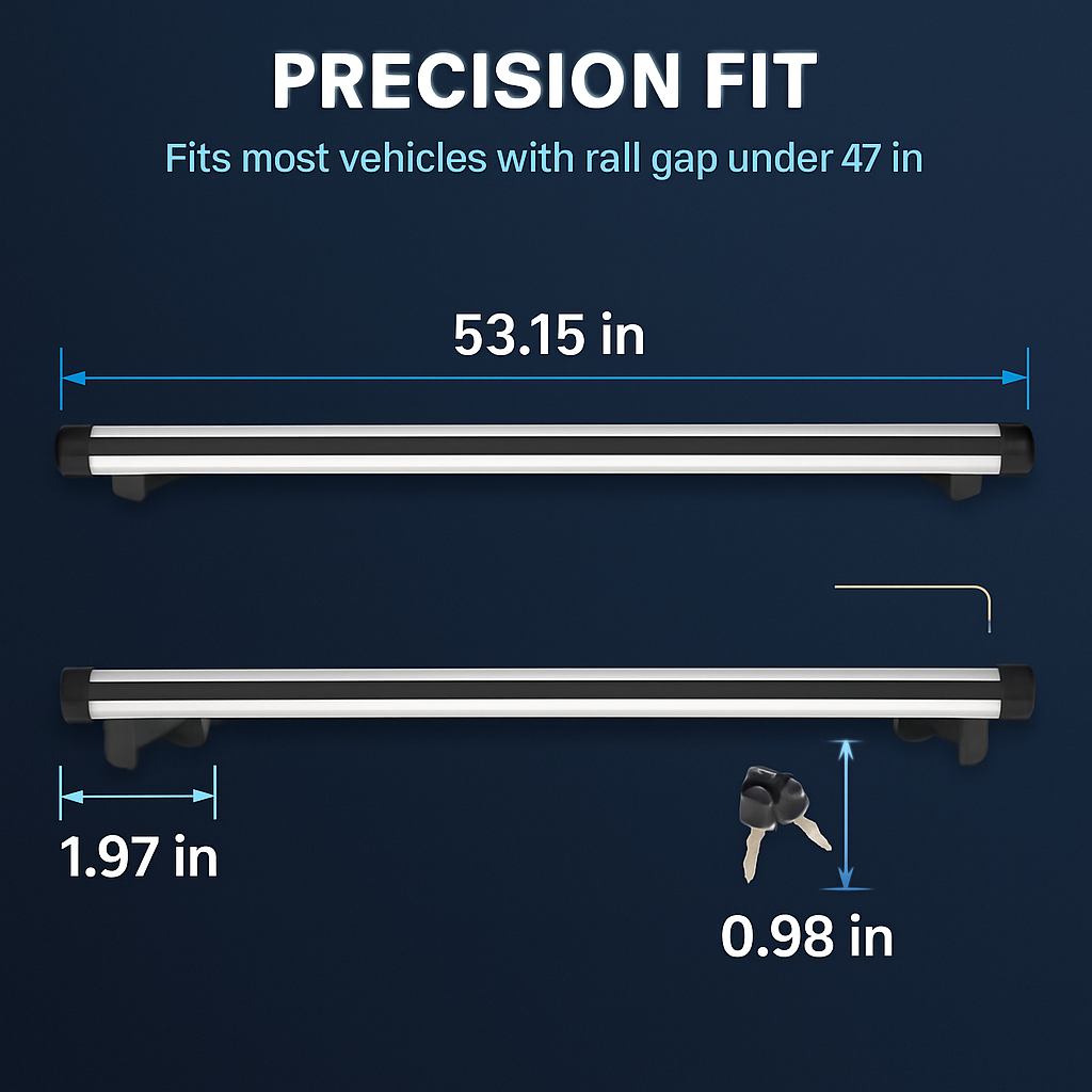 2Pcs Car Roof Top Crossbar Rack Aluminum Alloy Luggage Carrier Rack 330lbs Max Load w/Lock Fit Most Cars SUVs