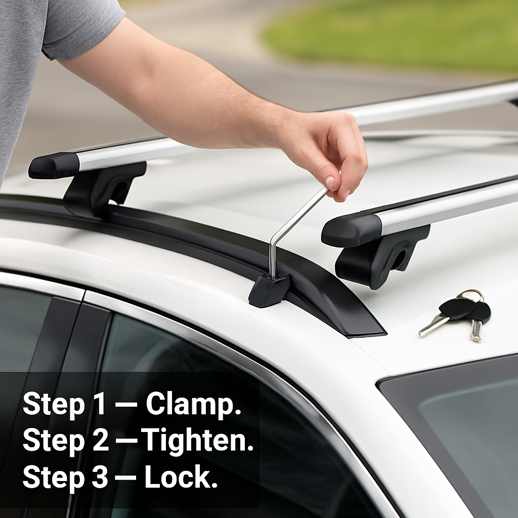 2Pcs Car Roof Top Crossbar Rack Aluminum Alloy Luggage Carrier Rack 330lbs Max Load w/Lock Fit Most Cars SUVs