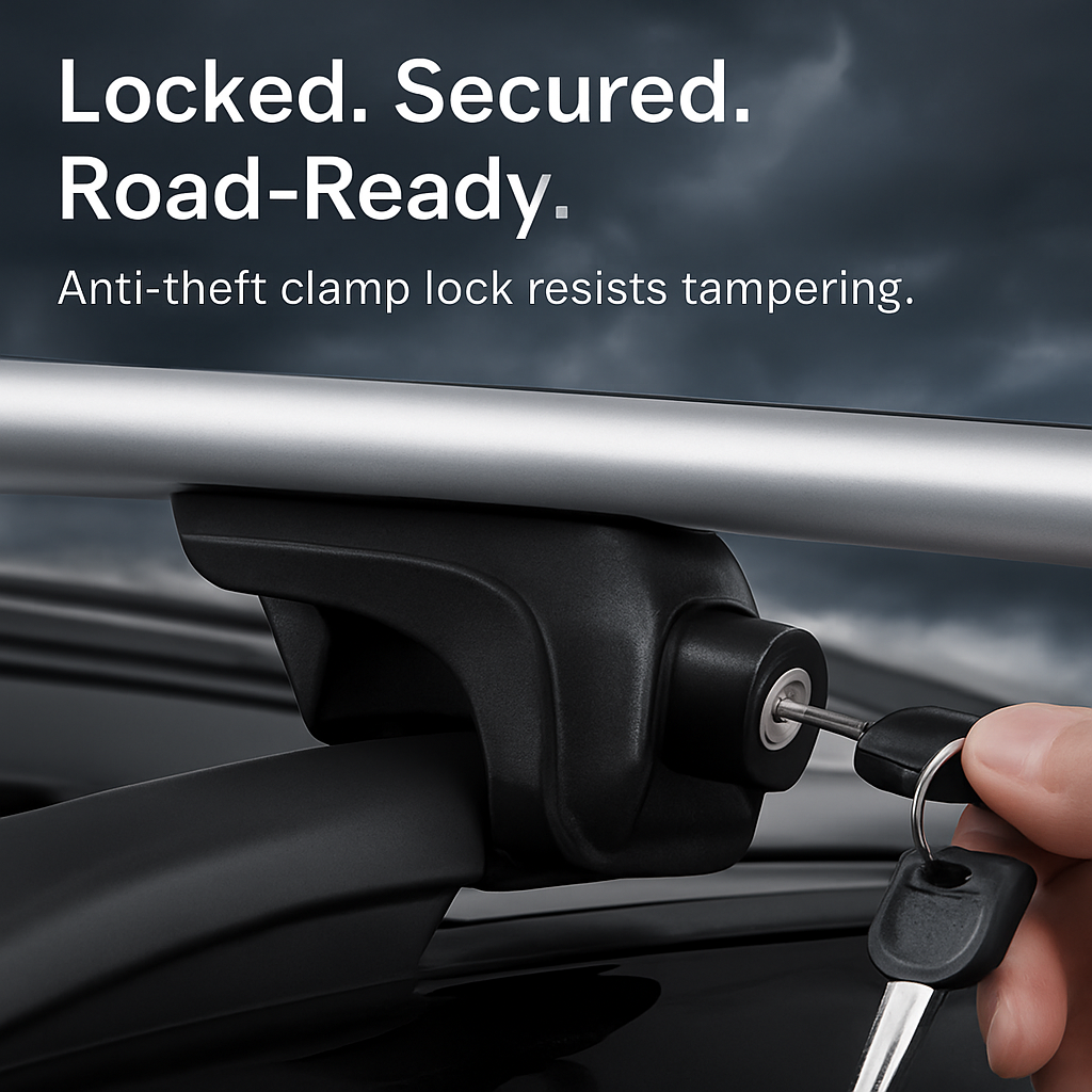 2Pcs Car Roof Top Crossbar Rack Aluminum Alloy Luggage Carrier Rack 330lbs Max Load w/Lock Fit Most Cars SUVs