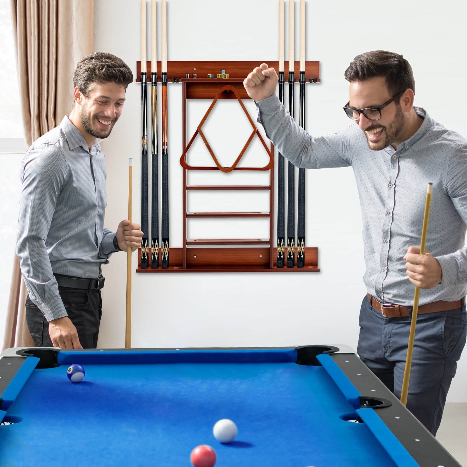 Wall-mounted Billiards Pool Cue Rack Only
