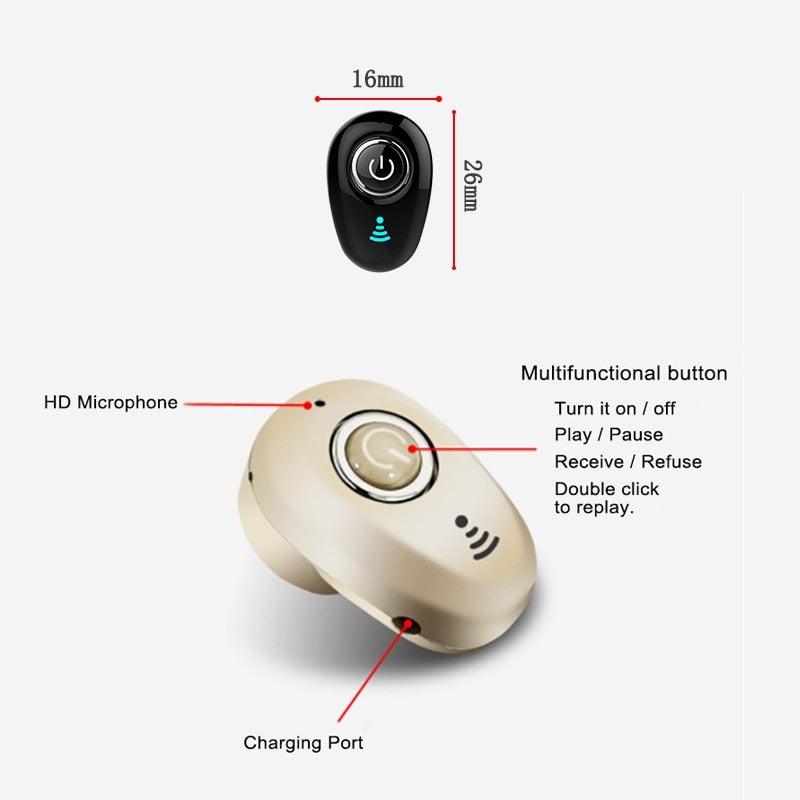 Mini Invisible Ture Wireless Earphone Noise Cancelling Bluetooth Headphone Handsfree