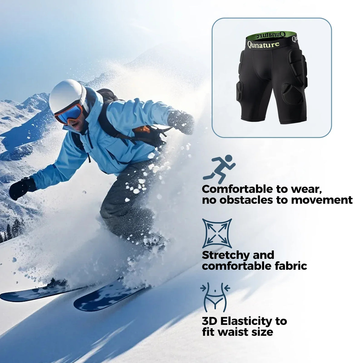 EVA Padded Ski Hip Protector with Enhanced Safety for Winter Sports