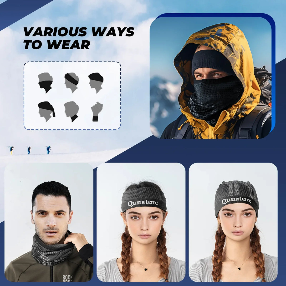 Warm Ski Face Mask - Reindeer Series, Skin-Friendly & Breathable