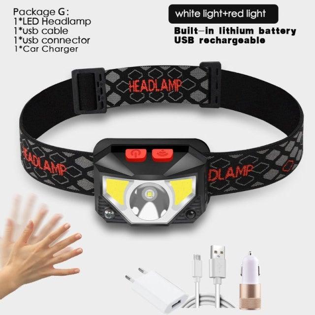 Rechargeable LED Powerfull Headlamp Flashlight USB Waterproof Headlamp