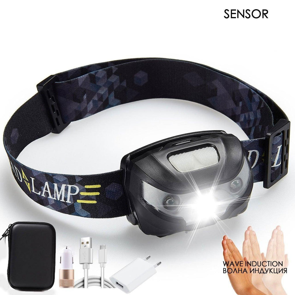 Rechargeable LED Powerfull Headlamp Flashlight USB Waterproof Headlamp