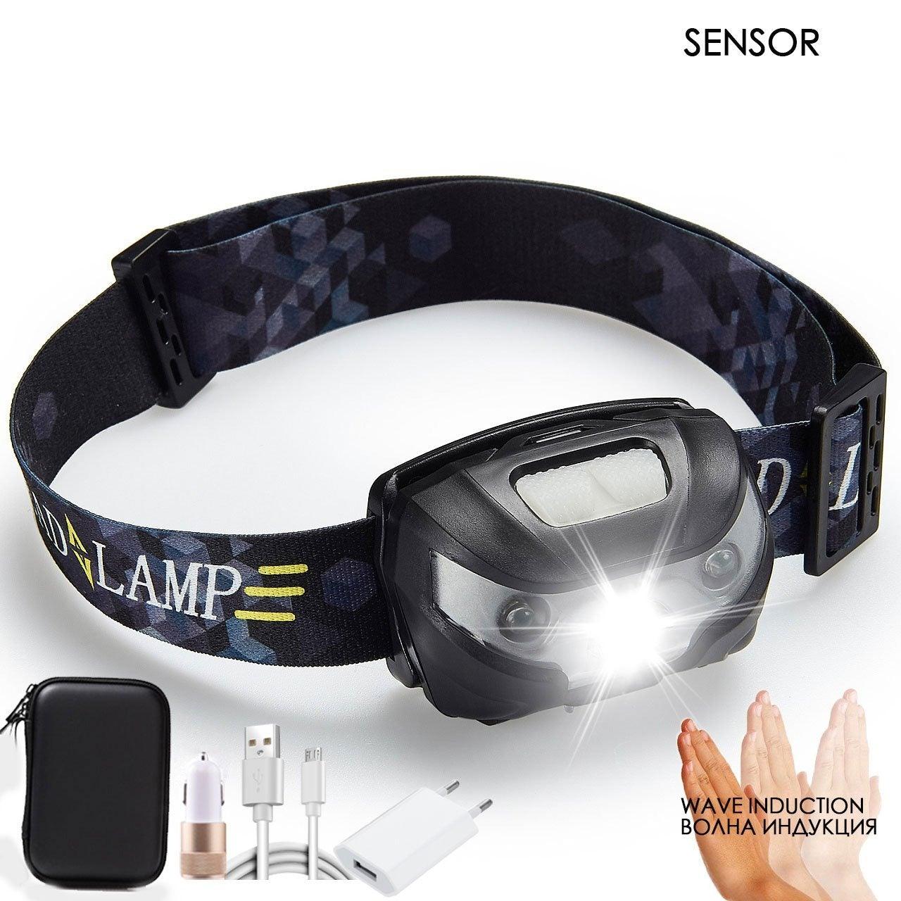 Rechargeable LED Powerfull Headlamp Flashlight USB Waterproof Headlamp