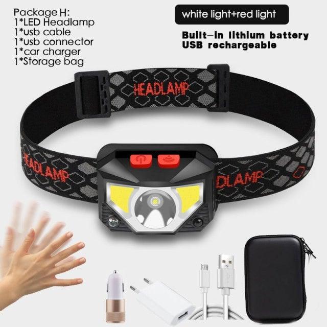 Rechargeable LED Powerfull Headlamp Flashlight USB Waterproof Headlamp