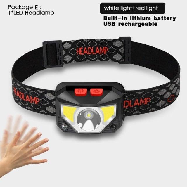 Rechargeable LED Powerfull Headlamp Flashlight USB Waterproof Headlamp