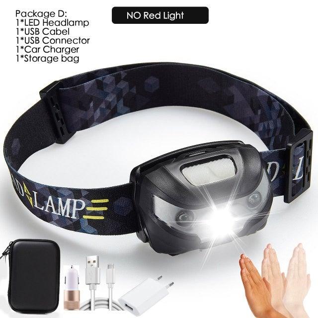 Rechargeable LED Powerfull Headlamp Flashlight USB Waterproof Headlamp
