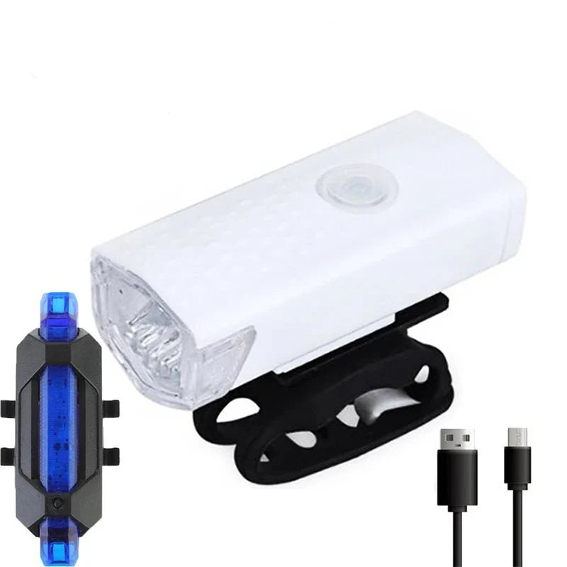 USB Rechargeable Bicycle LED Light Set | Front and Rear Bike Lights for Night Safety
